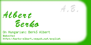albert berko business card
